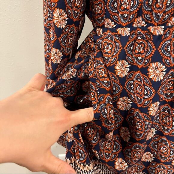 DR2 Floral Long Sleeve mini Dress bohemian style size large - Picture 6 of 15
